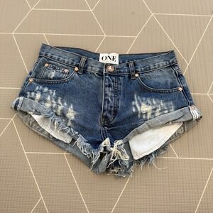 One Teaspoon Bandits Shorts Size 26 Rolled Cutoff Hem Daisy Duke‎ Distressed
